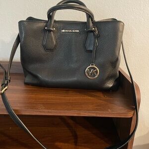 Michael Kors Black Pebbled Leather Satchel